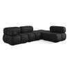 ECKSOFA Rechts Kunstleder Schwarz - Schwarz/Grau, Leder/Kunststoff (285/190cm) - Makamii