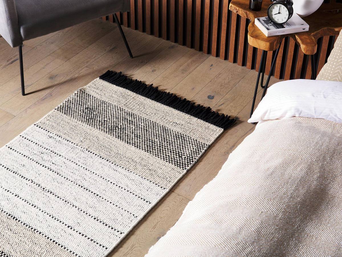 TEPPICH geflochten Yazlik 150/80 cm - Beige, Textil (80/150cm) - Beliani