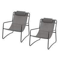RELAXSESSEL Sveio Dunkelgrau (2er Set) - Dunkelgrau, Metall (65/81/80cm) - SVITA