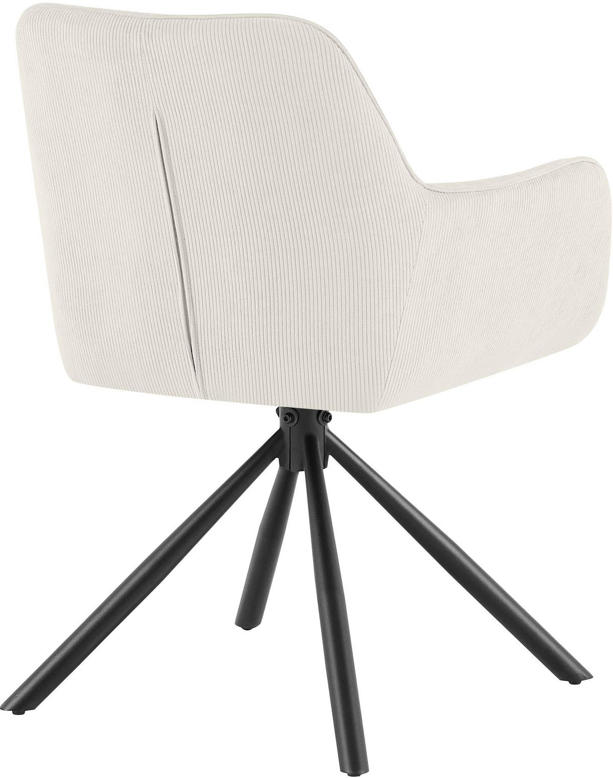 ARMLEHNENSTUHL Cord Creme - Creme/Schwarz, Textil/Metall (58/84/59cm) - CLP