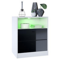 KOMMODE Pino Fronten in Schwarz Hochglanz - Schwarz Hochglanz, Holzwerkstoff (56/67.5/36cm) - Vladon