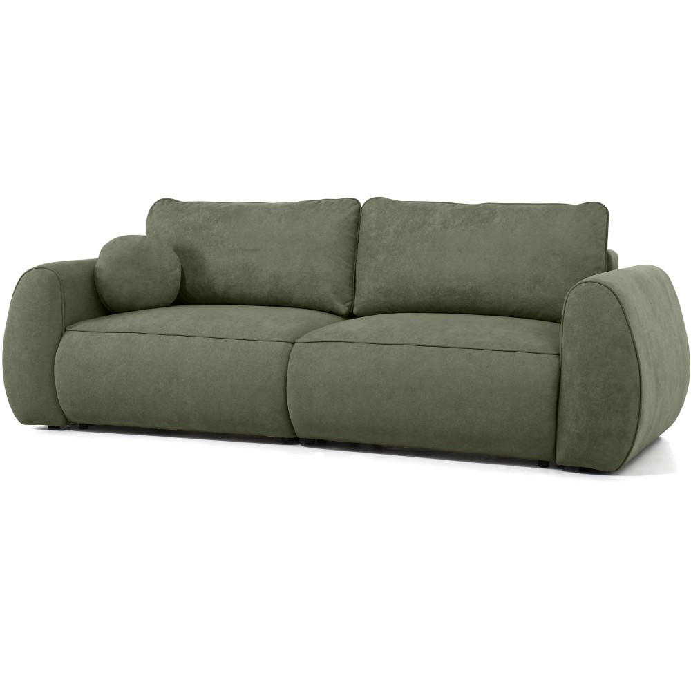 3-SITZER Schlafsofa Bravo mit Eckfunktion, mit zwei Bettkasten, Grün - Schwarz/Grün, Textil (257/96/110cm) - Beautysofa