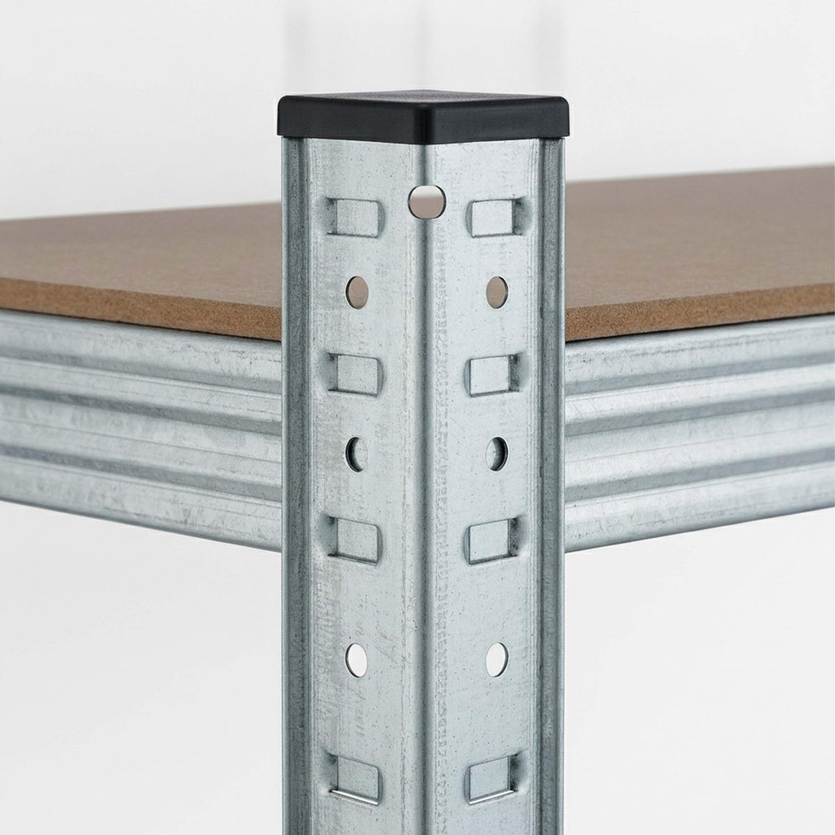 SCHWERLASTREGAL Silber 2er-Set 5 Ebenen 180x60x30 cm - Silberfarben, Holzwerkstoff/Kunststoff (60/180/30cm) - Relaxdays