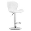 BARHOCKER WEST ECO weißer Sitz, Chrombasis - Weiß, Leder (46/111/48.5cm) - Valora