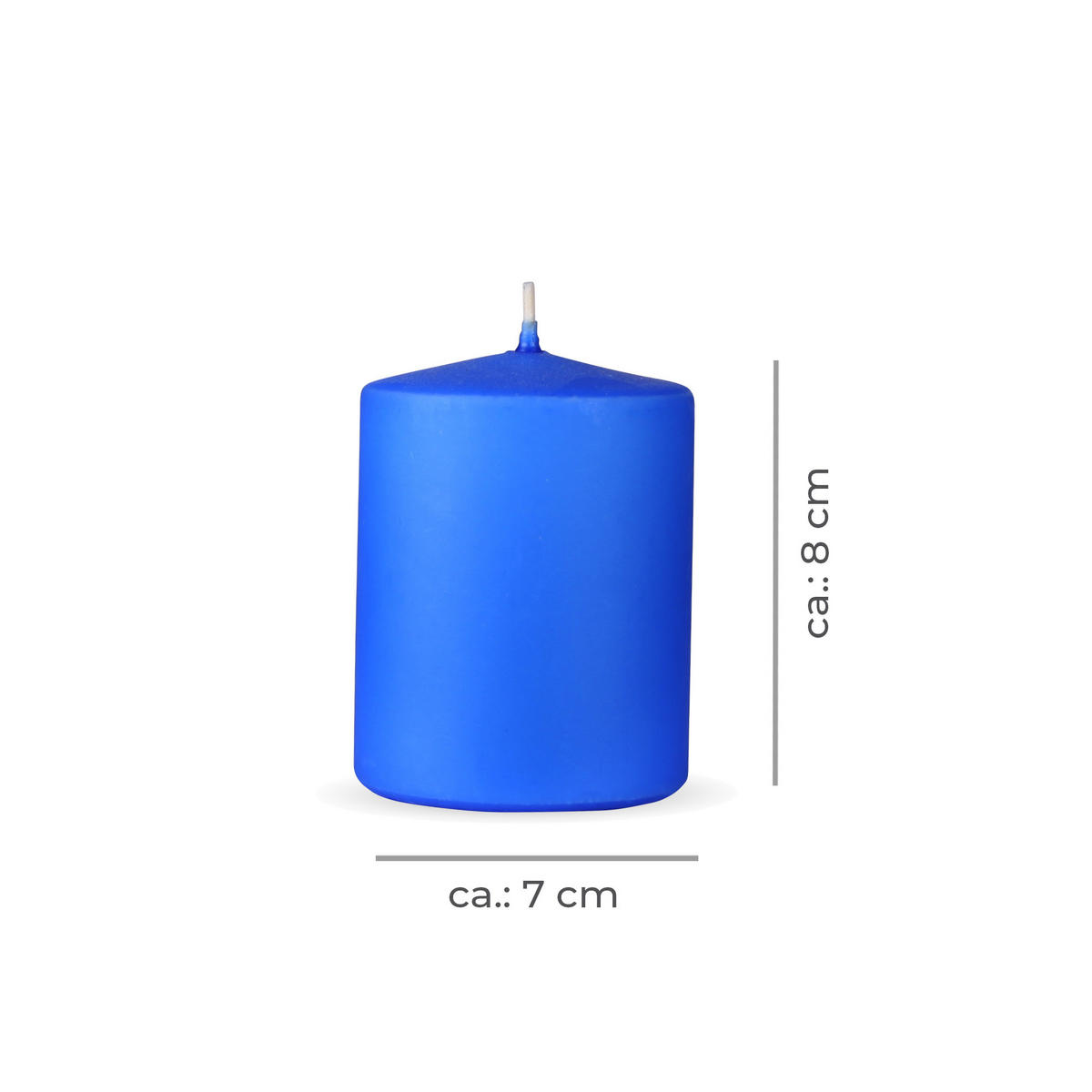 STUMPENKERZEN 4er Pack "Dunkelblau", Größe Ø7cm x Höhe: 8 cm - Dunkelblau, Naturmaterialien (7/8cm) - Bestlivings