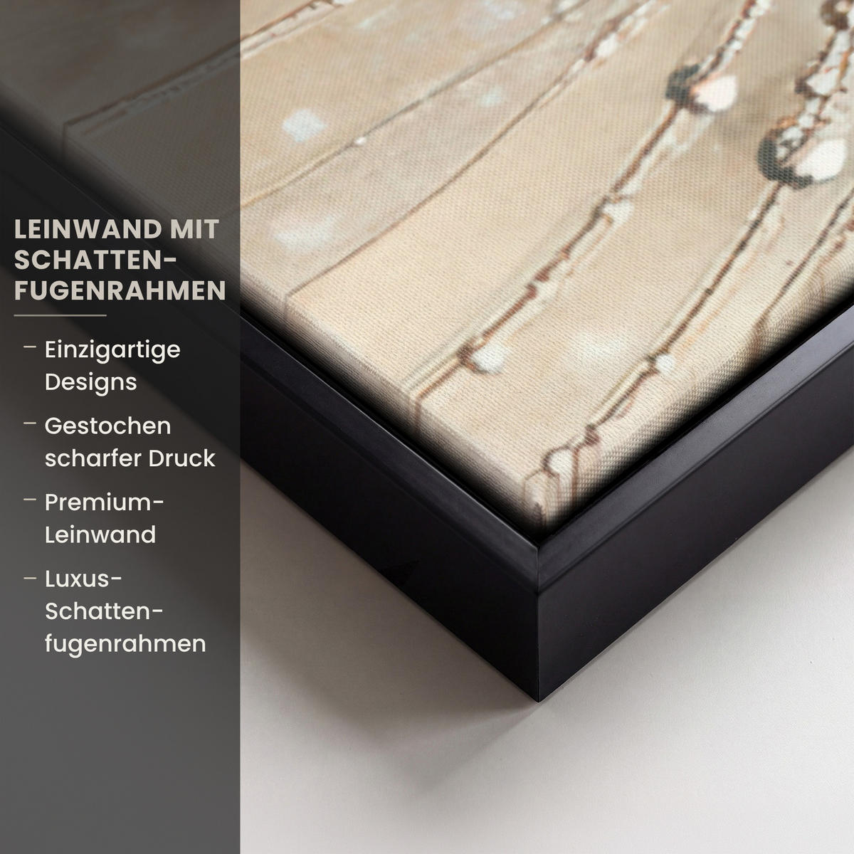 LEINWAND Bilder mit Rahmen - Löwenzahn - Abstrakt - Natur - Beige - 90x90 - Braun, Textil (90/90cm) - MuchoWow