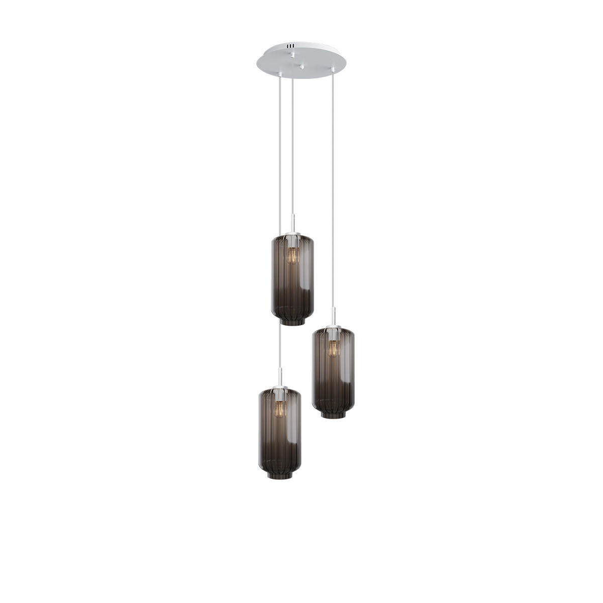 GALERIELEUCHTE Velo 3-flammig Rauch Ø 18cm - Anthrazit/Weiß, Glas (18/18/33cm) - s.luce