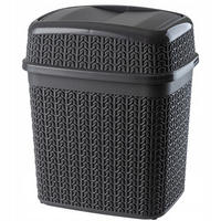 PAPIERKORB mit Schwingdeckel 5L, graphit - Graphitfarben, Kunststoff (19/14cm) - KADAX