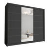 SCHWEBETÜRENSCHRANK Davos VI - 250 cm - Schwarz, Holzwerkstoff/Metall (250/215/58cm) - Sofnet