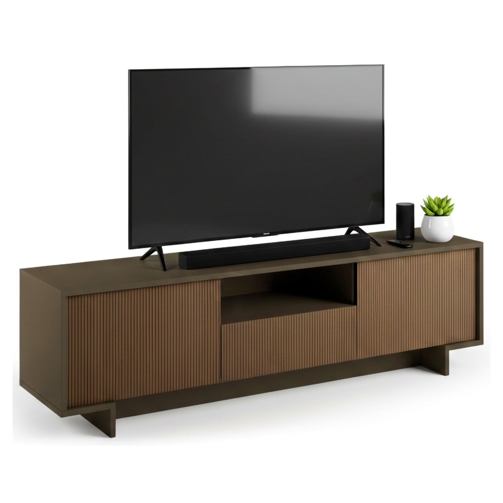 FERNSEHSCHRANK Braun, Nussbaum 42/170/48 cm - Braun, Holzwerkstoff (170/48/42cm) - DMORA