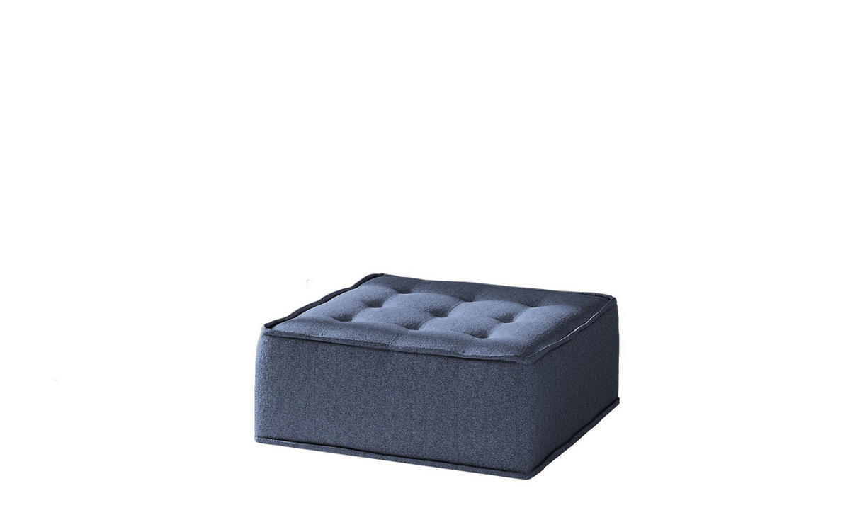 POLSTERHOCKER Sande In Raven - Blau, Holzwerkstoff/Textil (90/38/90cm) - Fun Möbel