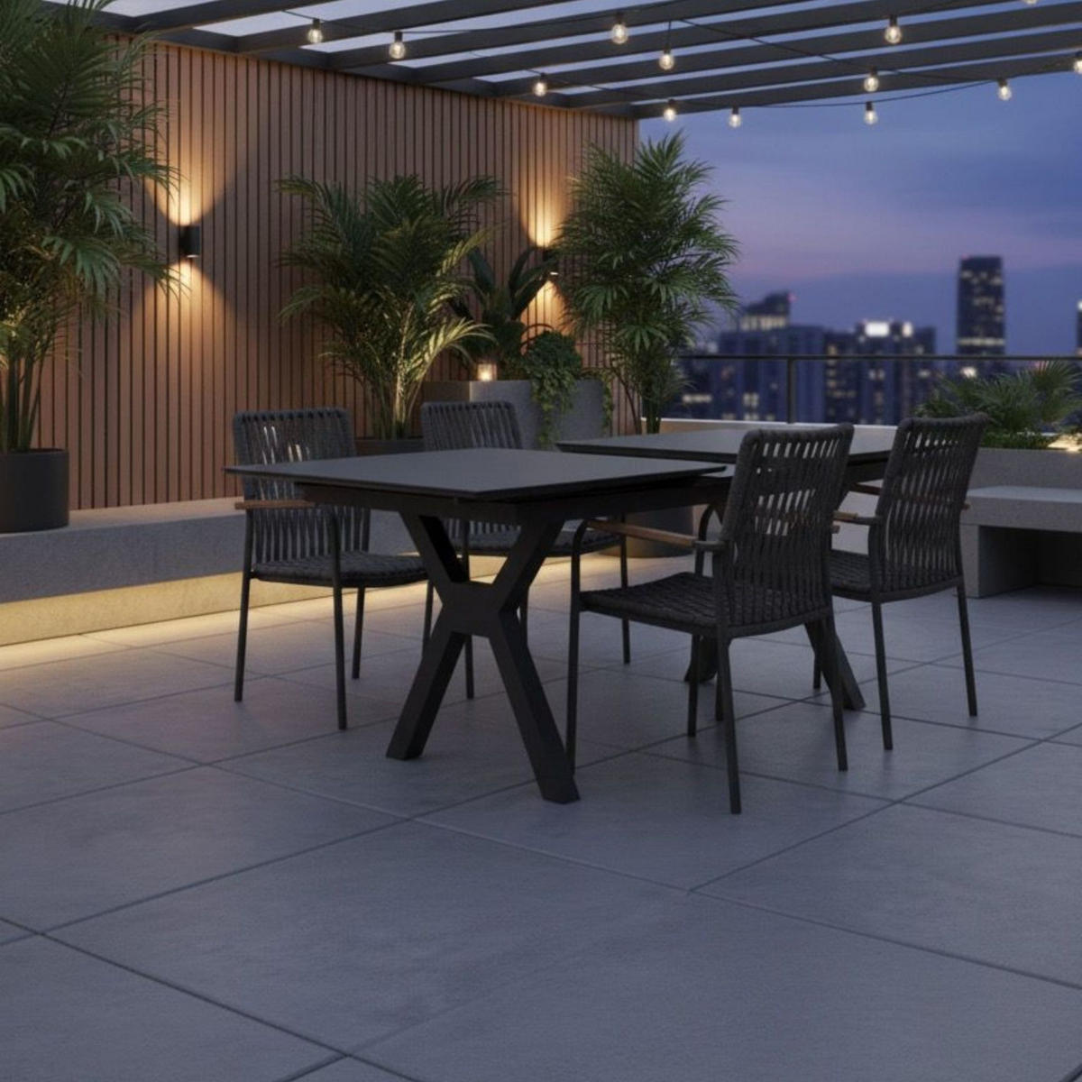 GARTENTISCH Granada - Grau, Metall (180/90/76cm) - Mr. Deko