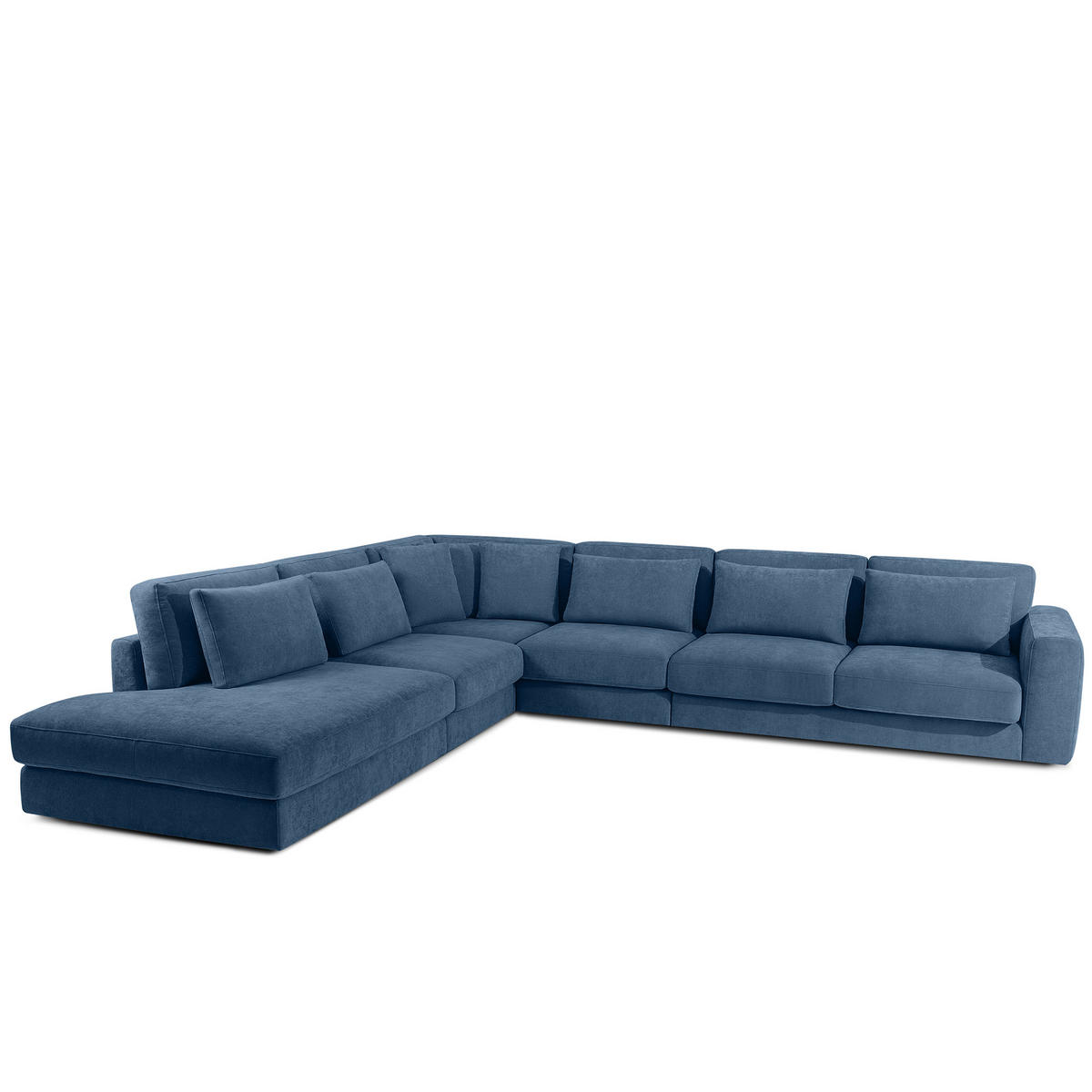 ECKSOFA XL links VERUS - Dunkelblau, Holz/Holzwerkstoff (377/328cm) - KONSIMO®