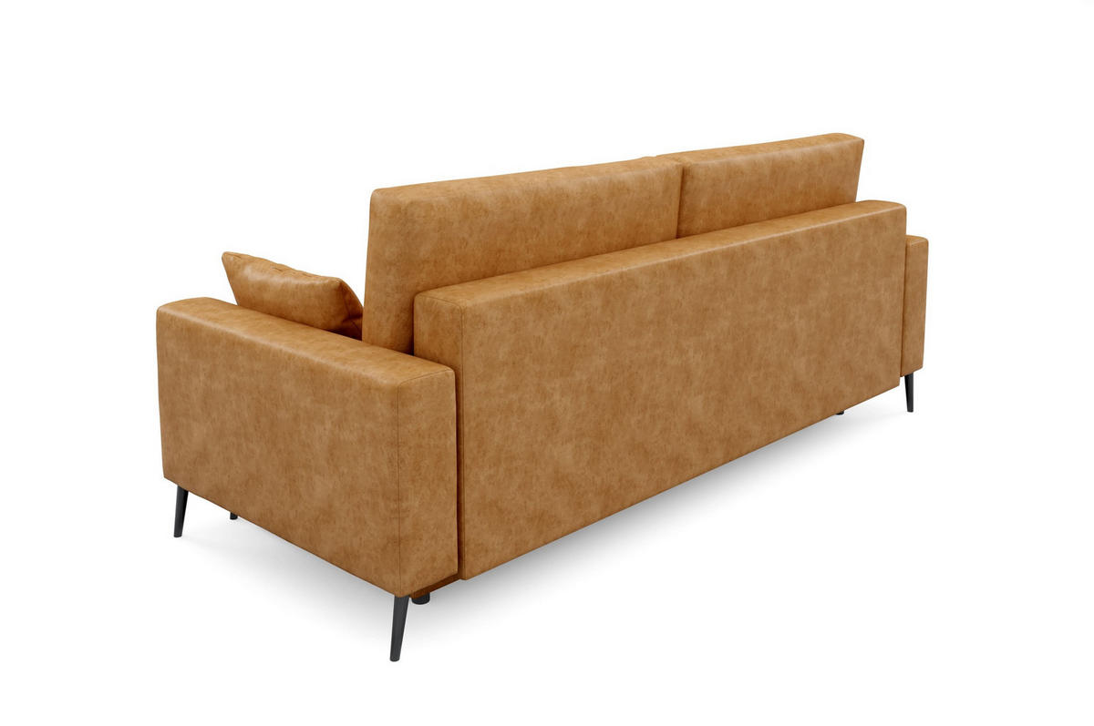 SCHLAFSOFA - Sofa Retros - Mustard (Goya 06) - Dunkelorange, Holz (229/95/99cm) - Möblo