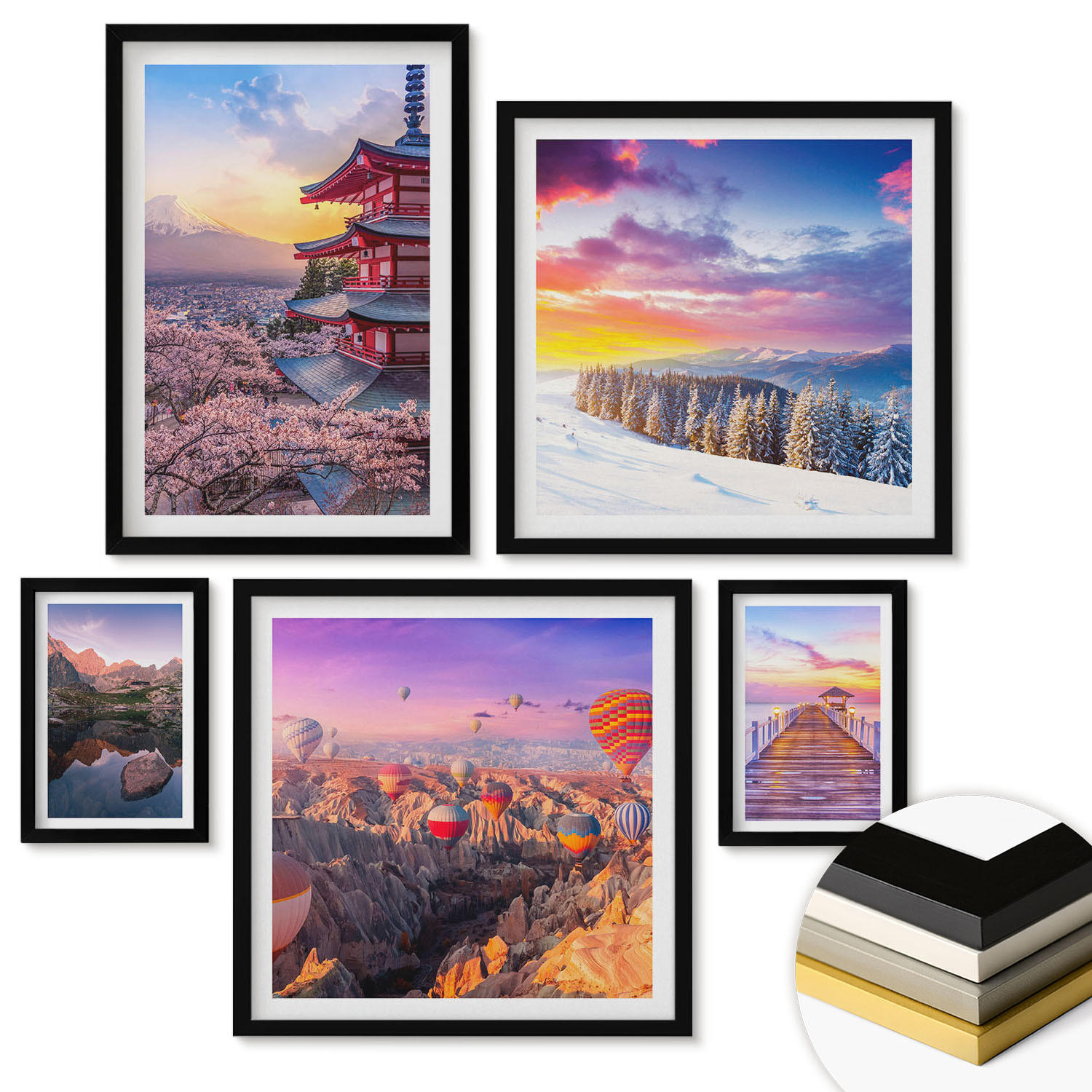 ArtPrintCave Wandbilder Schwarz 40x60 cm