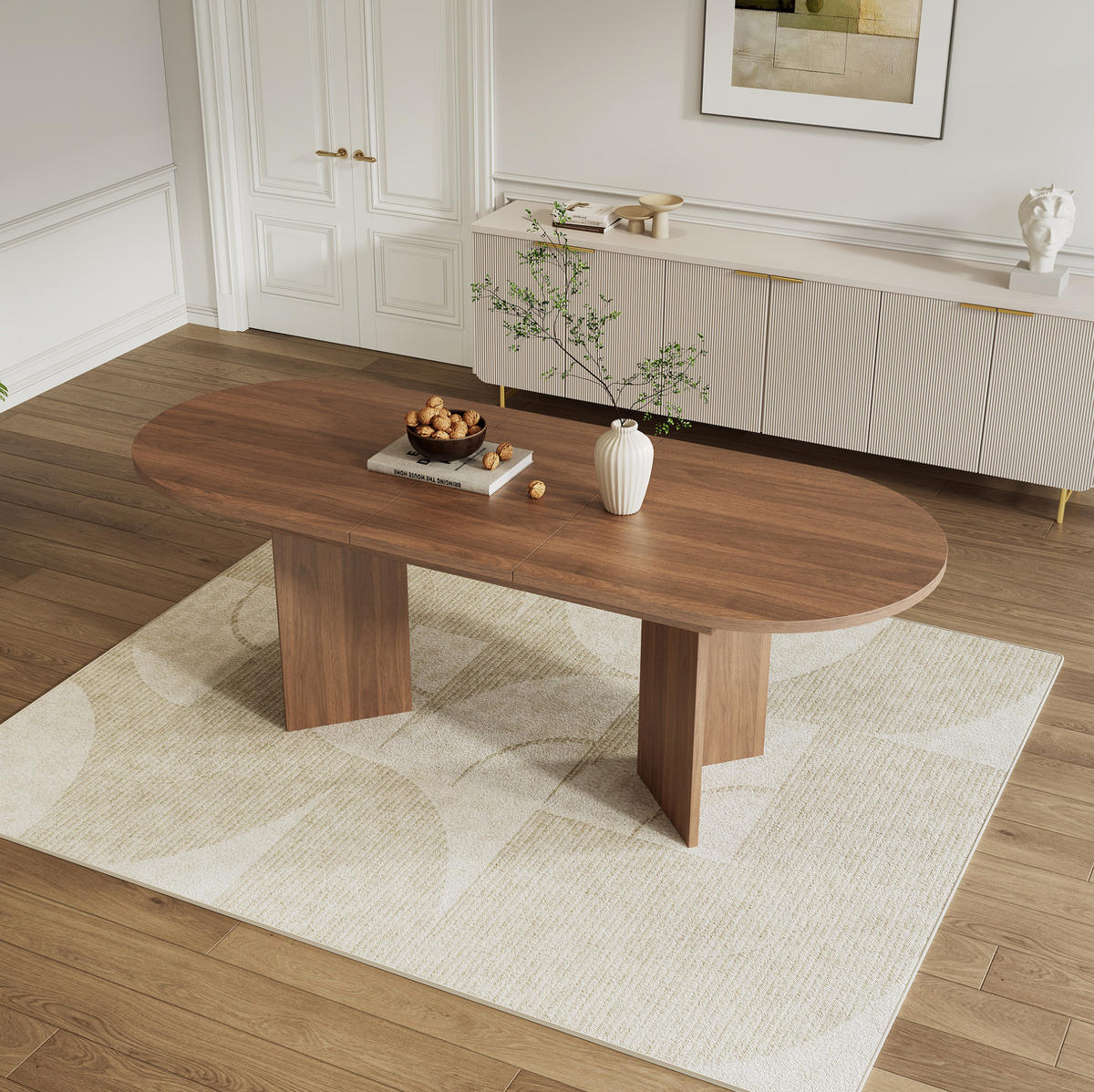 ESSTISCH aus MDF 140/180x90 cm Walnussfarben ausziehbar mit abgerundeten Ecken - Walnussfarben, Holzwerkstoff (180/90/75cm) - Modfu