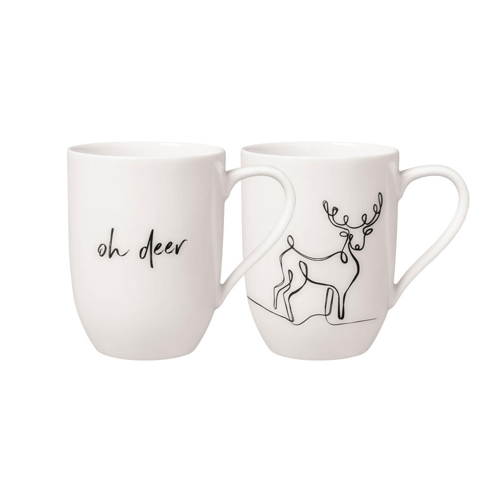 KAFFEEBECHER XMAS Statement weiß 280 ml 2er Set - Weiß, Keramik (0.28L) - Villeroy & Boch