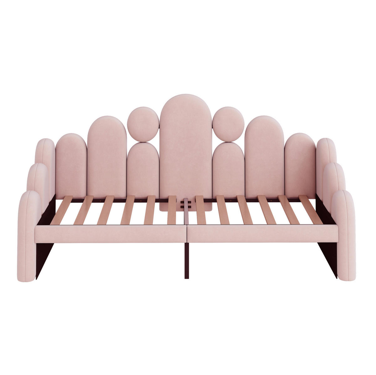 POLSTERBETT 180/200 cm Rosa aus Samt mit Haustierbett - Rosa, Textil (180/200cm) - OKMYHOME