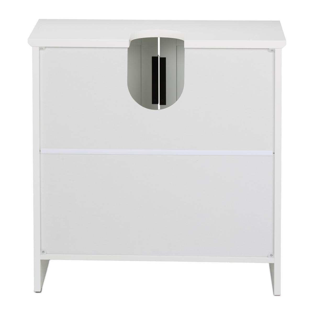 WASCHBECKENUNTERSCHRANK - Weiß, Holzwerkstoff/Metall (60/60/30cm) - Relaxdays