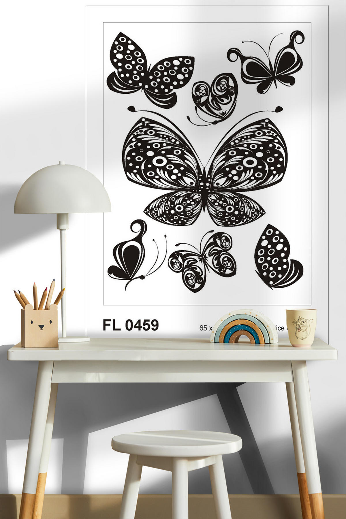 WANDTATTOO Schmetterlinge 85 x 65 cm - Schwarz, Papier (85/65/65cm) - Sanders & Sanders