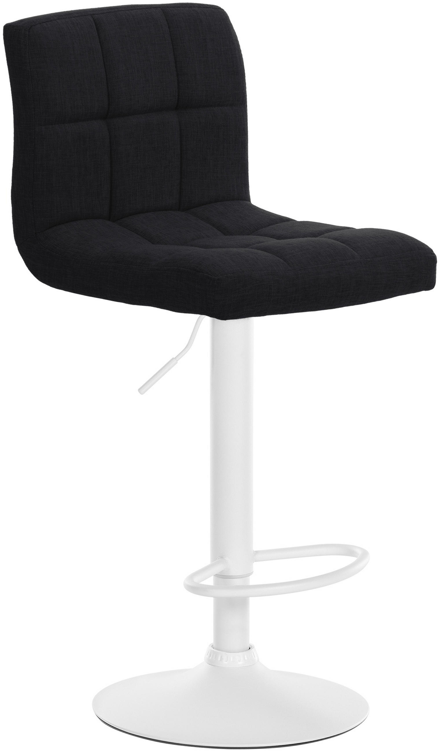 BARHOCKER Cala Stoff weiß schwarz - Schwarz/Weiß, Textil/Metall (46/114/47cm) - TPFLiving