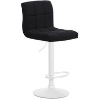 BARHOCKER Cala Stoff weiß schwarz - Schwarz/Weiß, Textil/Metall (46/114/47cm) - TPFLiving