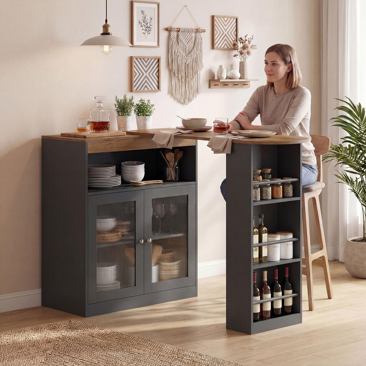 BARTISCH Schwarz 1 Stück - Schwarz, Kunststoff (150/80/105.5cm) - GiPP