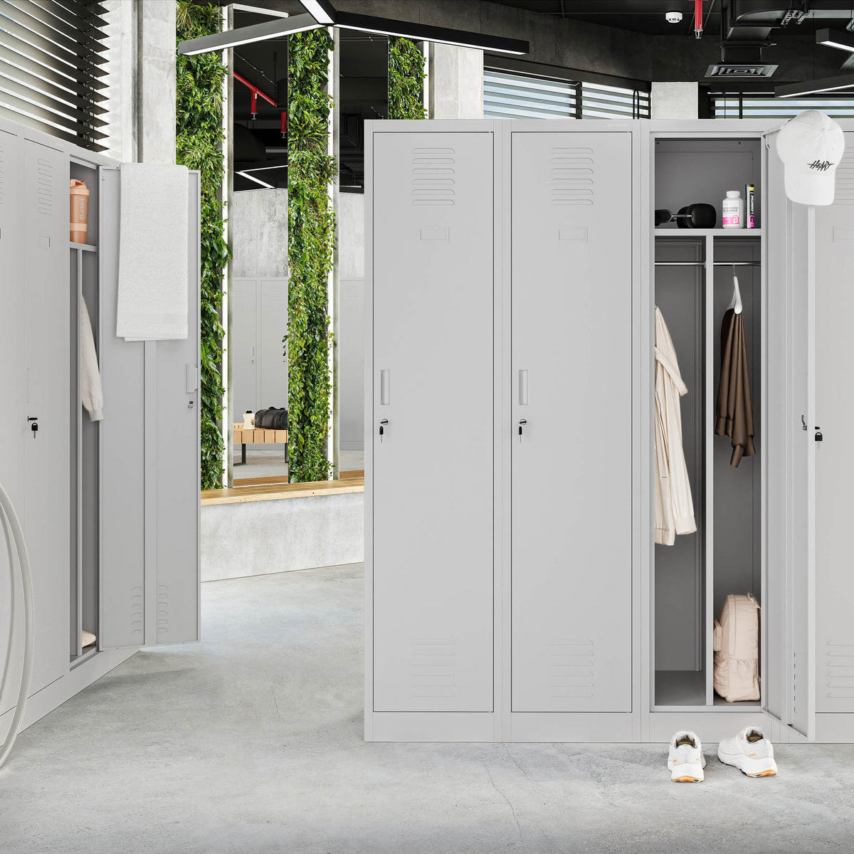 UMKLEIDESCHRANK KACPER - Grau, Metall (80/180/50cm) - Jan Nowak