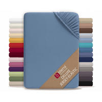 SPANNBETTTUCH Deluxe Jersey azurblau, 180x200 cm - 200x220 cm - Blau, Textil (200/220cm) - biberna