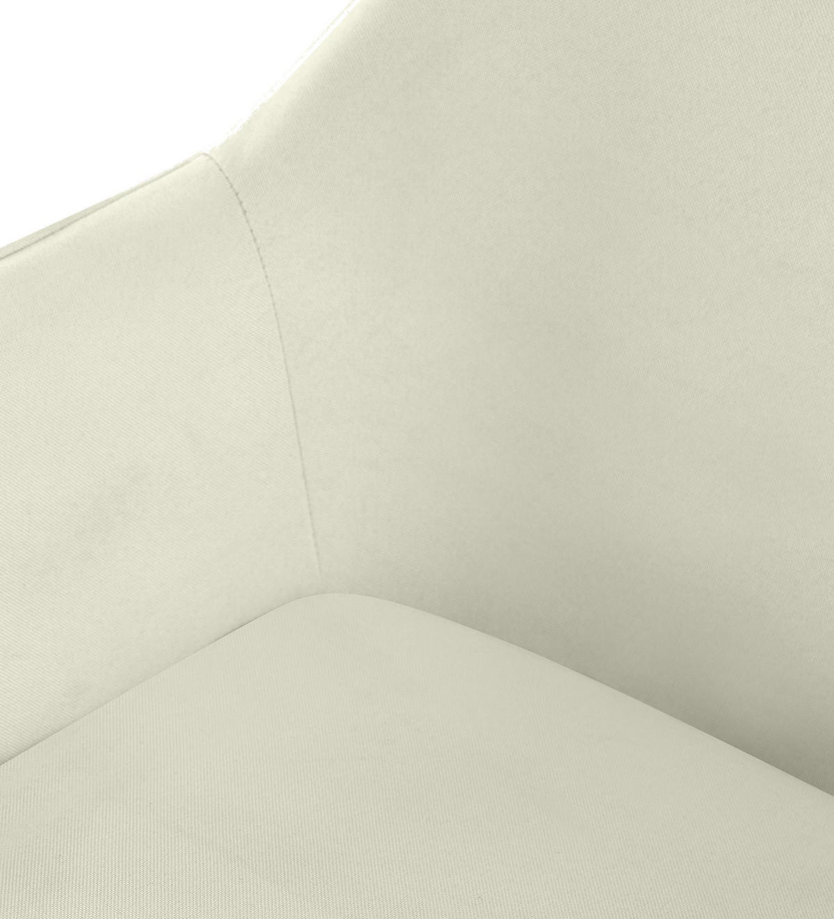 ARMLEHNENSTUHL 2er Set Stoff Creme - Creme/Schwarz, Textil/Metall (52/82/63cm) - CLP