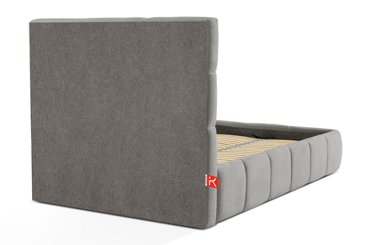 POLSTERBETT ALTOS Einzelbett, Bouclé, grau - Grau, Holz/Holzwerkstoff (120/200cm) - KONSIMO®