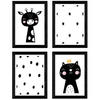 POSTER Set mit 4 Katze und girafa Tiere A4 Rahmenlos - Klar, Papier (29.7/3cm) - Nacnic