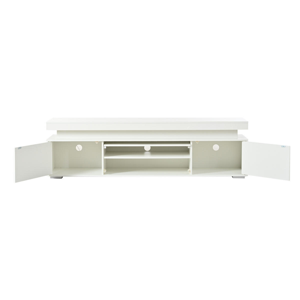 LOWBOARD 150/35/43 cm aus Spanplatte mit LED-Beleuchtung Weiß - Weiß, Holzwerkstoff (150/43/35cm) - Modenvie
