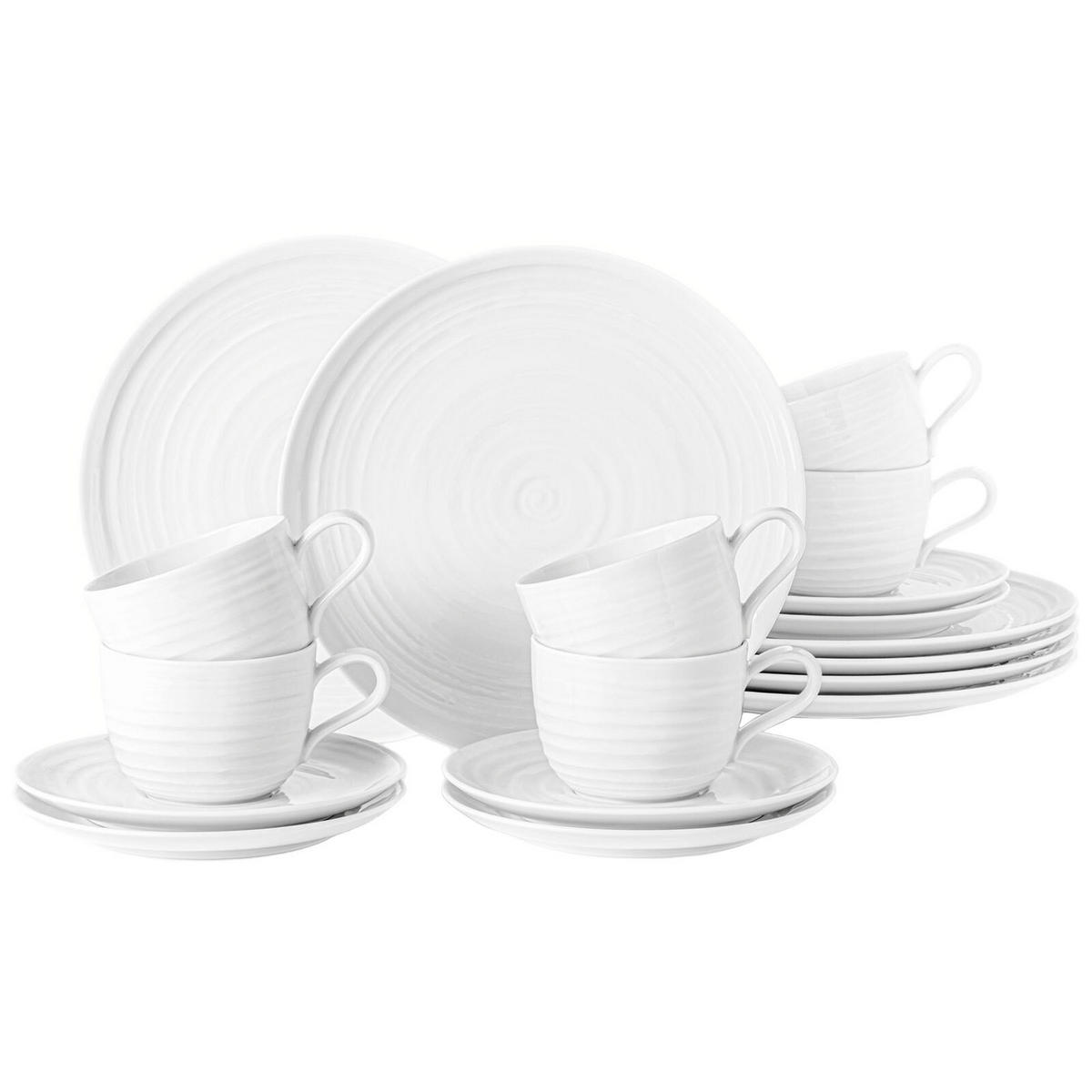 KAFFEESERVICE Terra Uni weiß 18er Set - Weiß, Keramik (24/18.1/43cm) - Seltmann Weiden