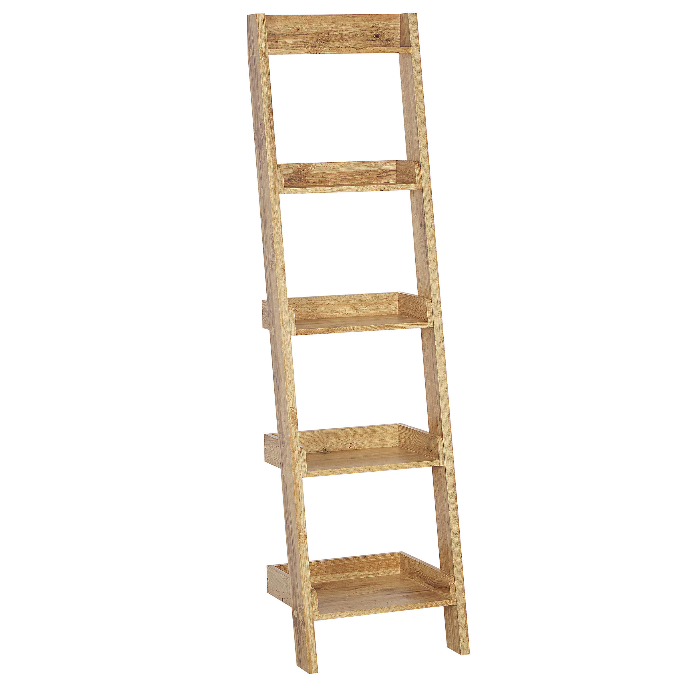BÜCHERREGAL 5 Fächer Hellbraun Mobile Duo - Braun, Holzwerkstoff (45/169/43cm) - Beliani