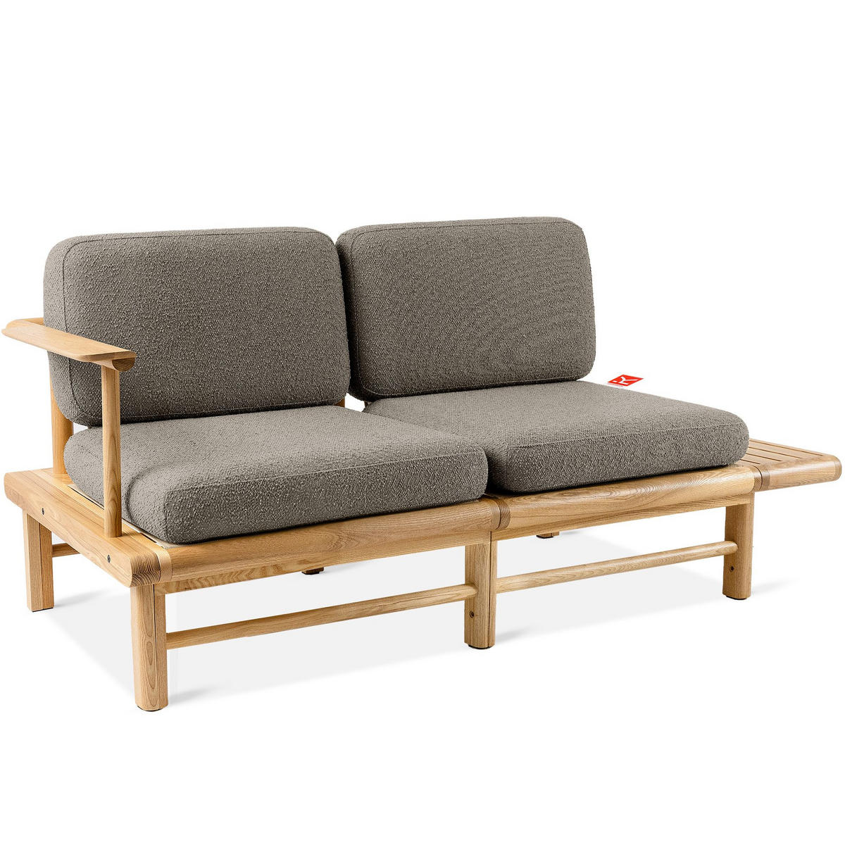 GARTENSOFA ATREDA 2-Sitzer, mit Ablage - Grau, Holz/Textil (175/74/80cm) - KONSIMO®