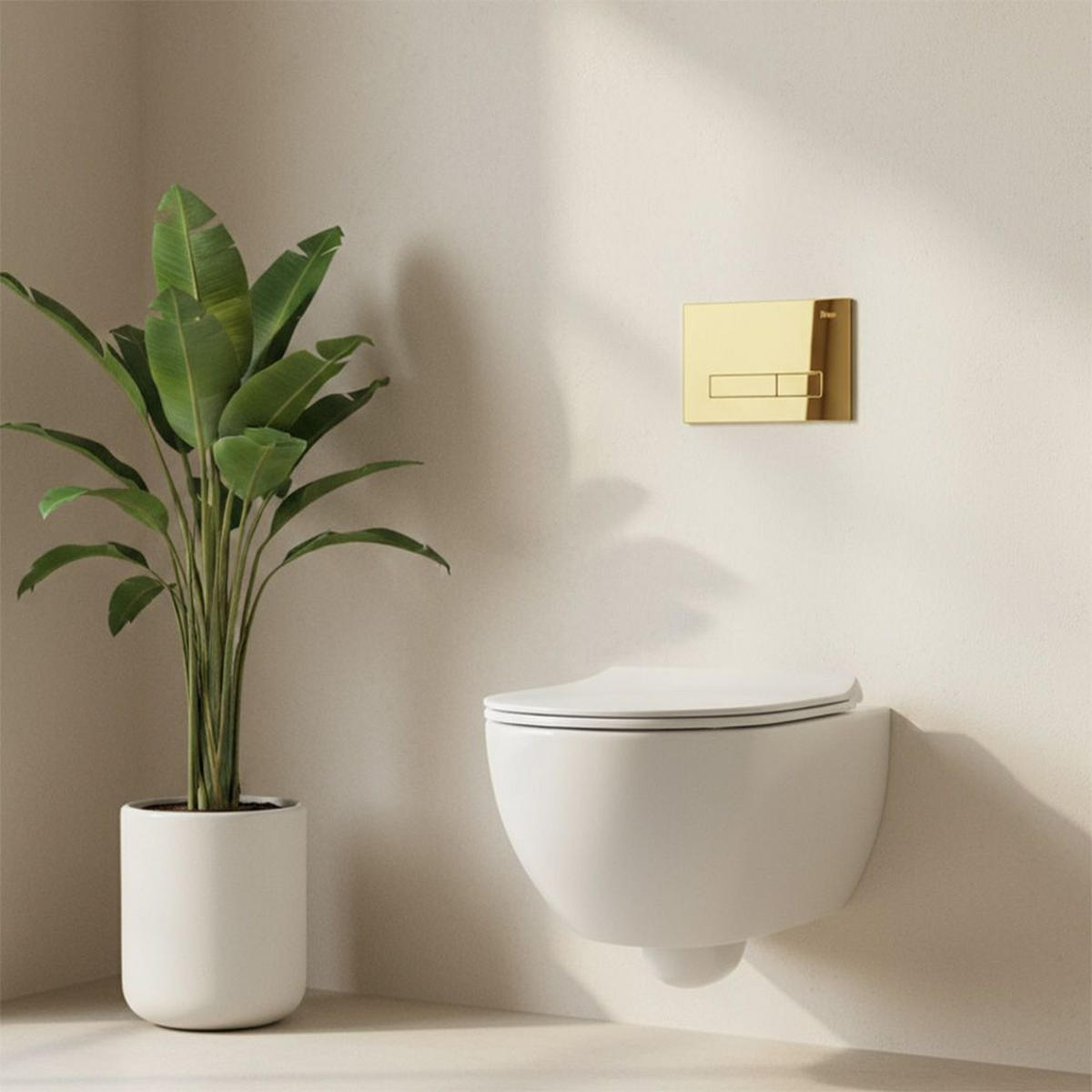 DRÜCKPLATTE Rea Hd K011a-q Und Slim 024n Gold - Goldfarben, Kunststoff (24.5/16/3.5cm) - REA
