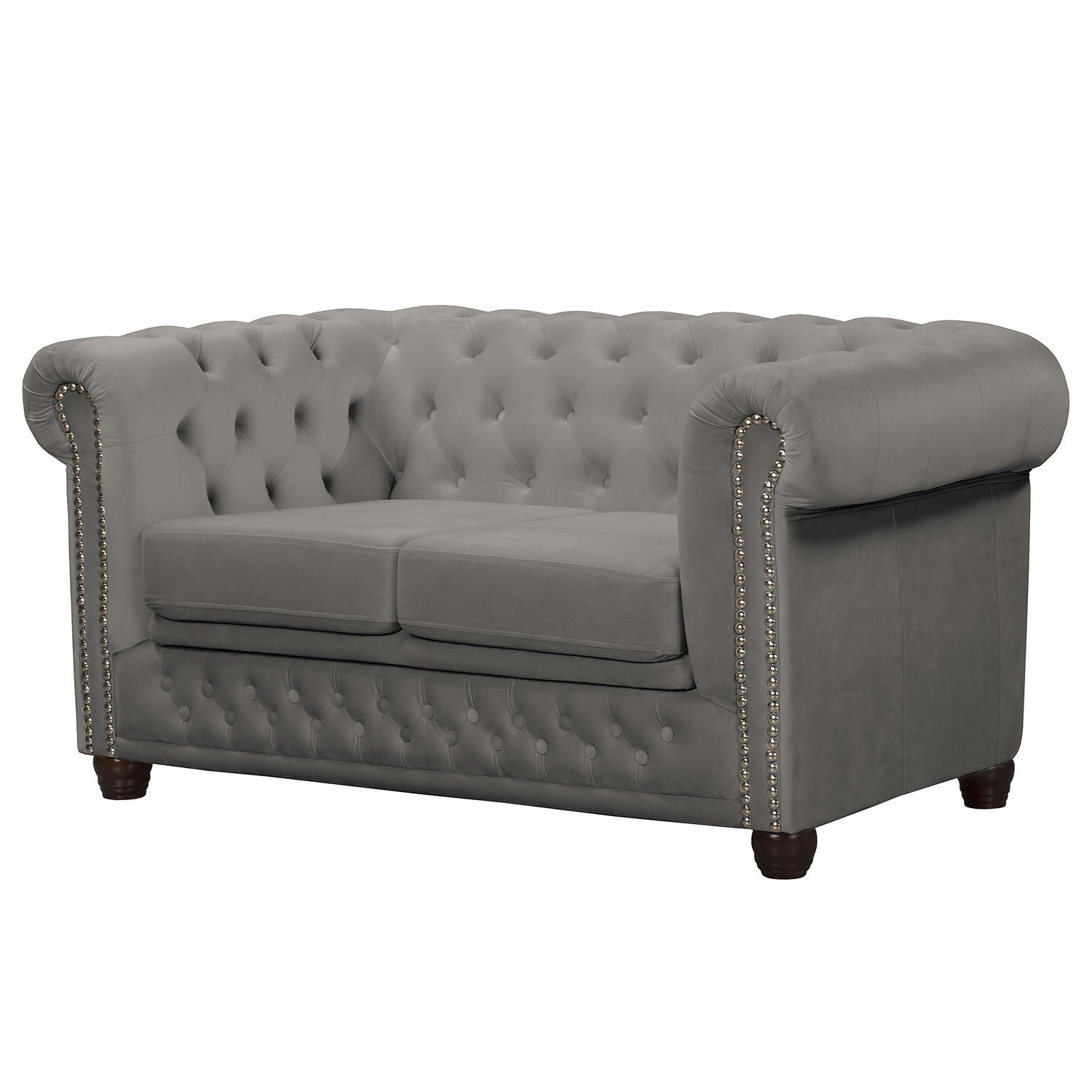 2-SITZER SOFA - Taupe/Buchefarben, Buchenholz/Textil (148/72/86cm) - home24