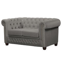 2-SITZER SOFA - Taupe/Buchefarben, Buchenholz/Textil (148/72/86cm) - home24