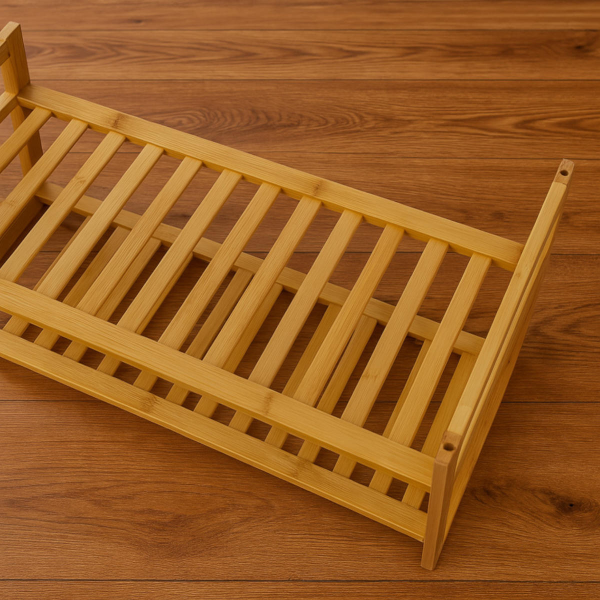 SCHUHREGAL Bambus Naturfarben 2-stufig 69/27/40 cm - Naturfarben, Holz (69/40/27cm) - Begryf