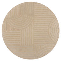 WOLLTEPPICH Pastell-Design, handgetuftet LEVEN BLAKE, Beige 160x160 cm - Beige, Textil (160/160cm) - KADIMA DESIGN