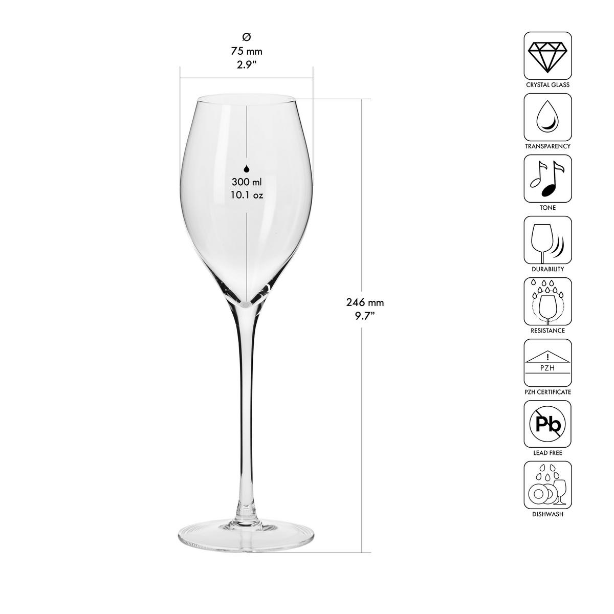 PROSECCO-GLÄSER Harmony, 6er-Set, 280 ml - Transparent, Glas (0.28L) - Krosno Glass