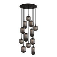GALERIELEUCHTE Velo 12-flammig Rauch Ø 18/20/25cm - Anthrazit/Schwarz, Glas (25/25/27cm) - s.luce