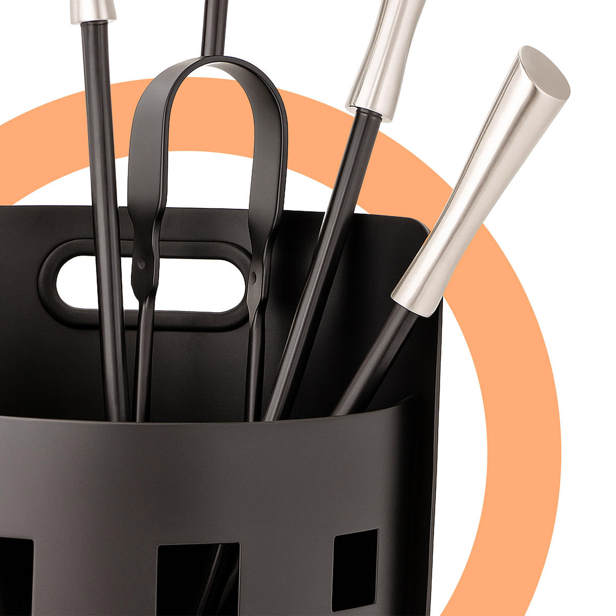 5-TLG.KAMINBESTECK-SET - Multicolor, Metall (25/63/15cm) - Relaxdays