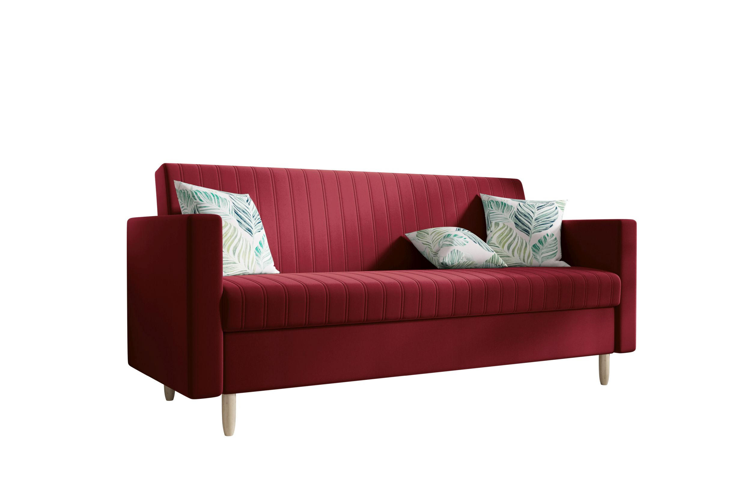 SOFA MELISA mit Schlaffunktion RIVIERA 61 mit Stauraum - Rot, Textil (87/95/216cm) - Bedante