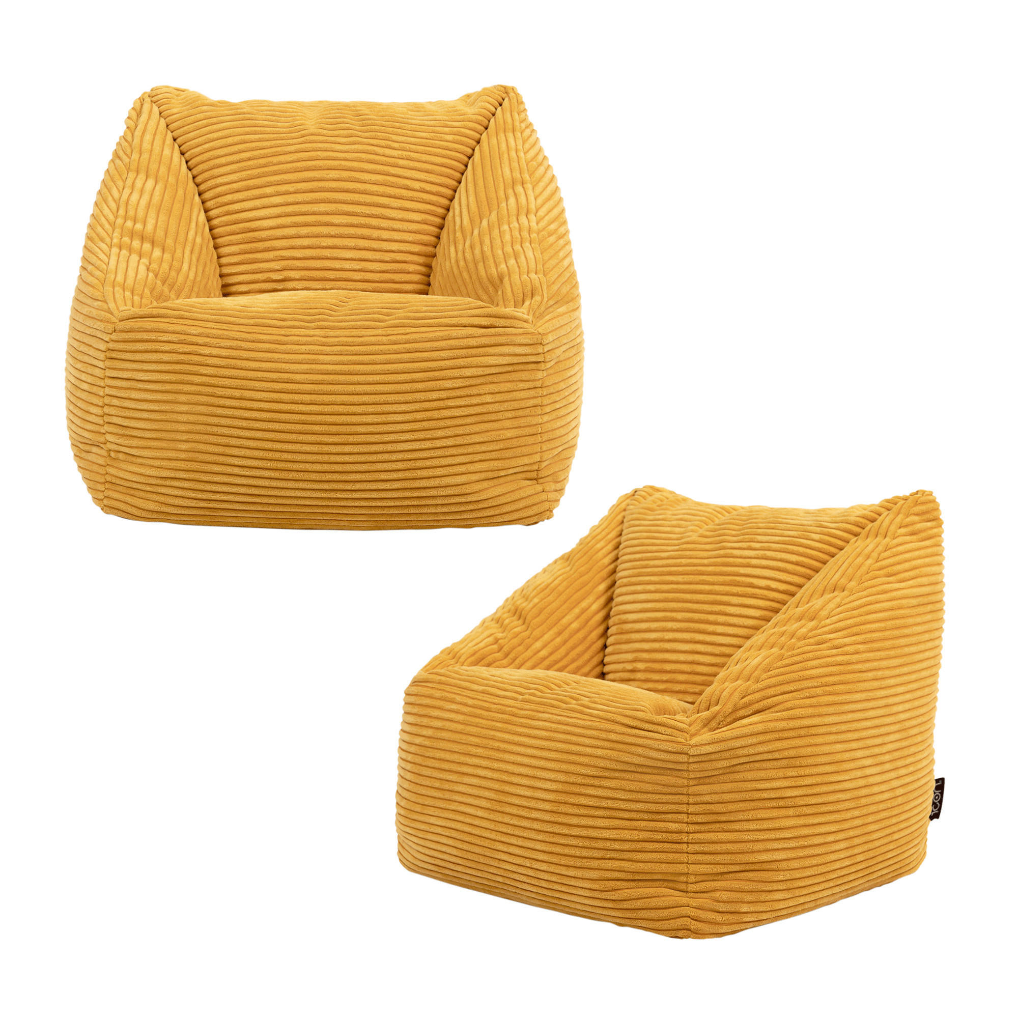 SITZSACK Flauschig für Kinder 2-tlg. - Gelb, Textil (55/44/55cm) - icon