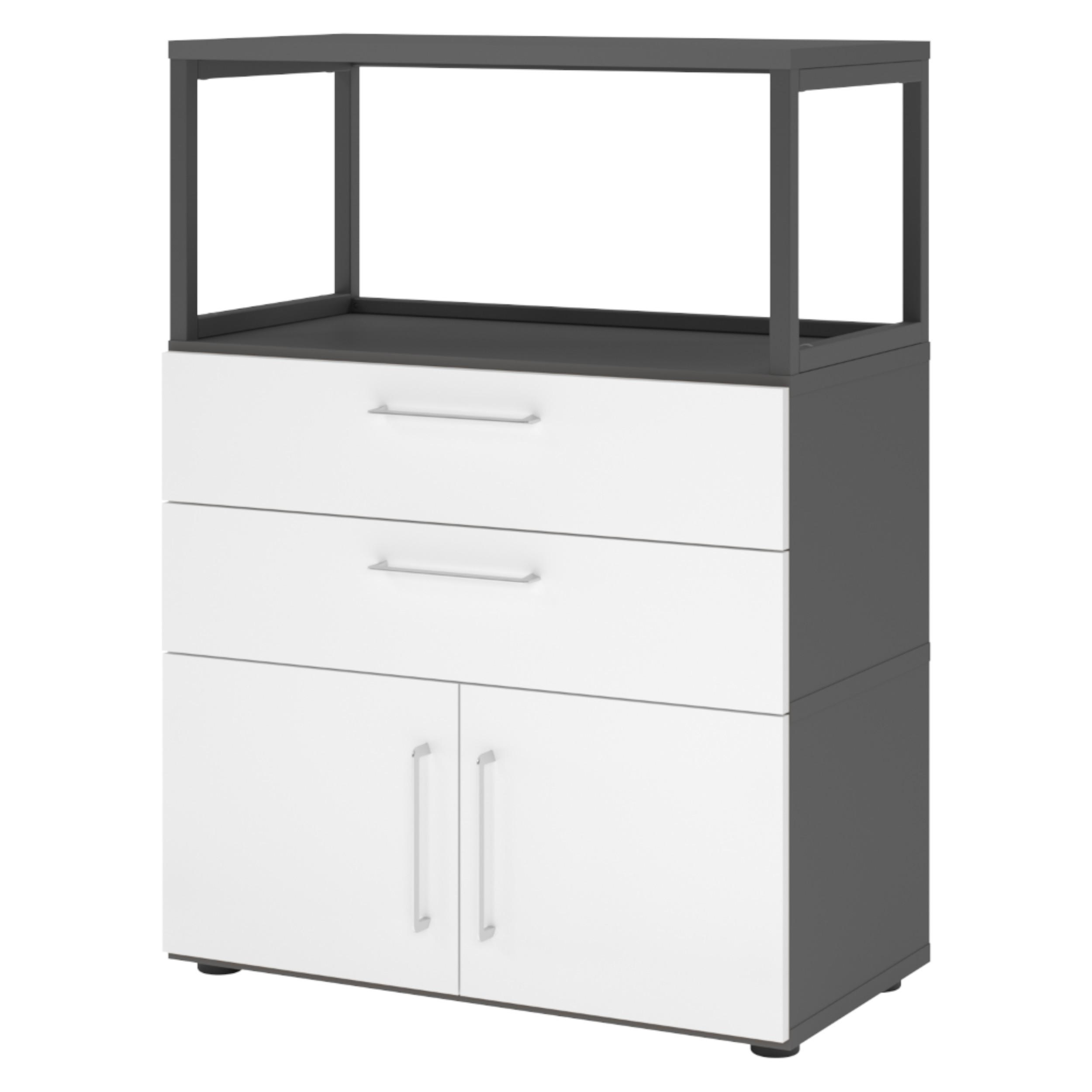 bümö Aktenschrank Graphit, Weiß 80x110x41.7 cm