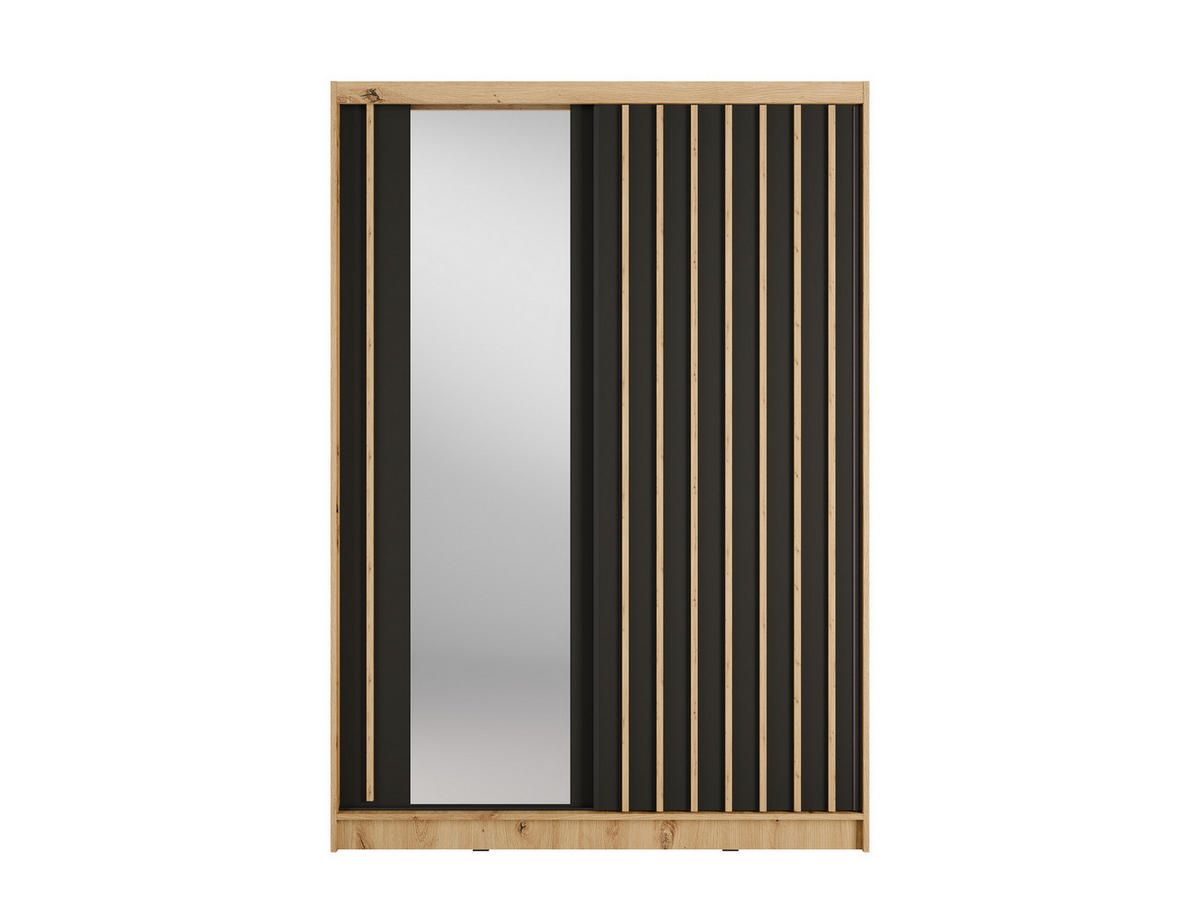 SCHIEBETÜRENSCHRANK ALUNA 10 - 155/215/62 cm 2-Türig Artisan Oak/Grau Graphite - Eiche Artisan/Grau, Holz/Holzwerkstoff (155/215/62cm)