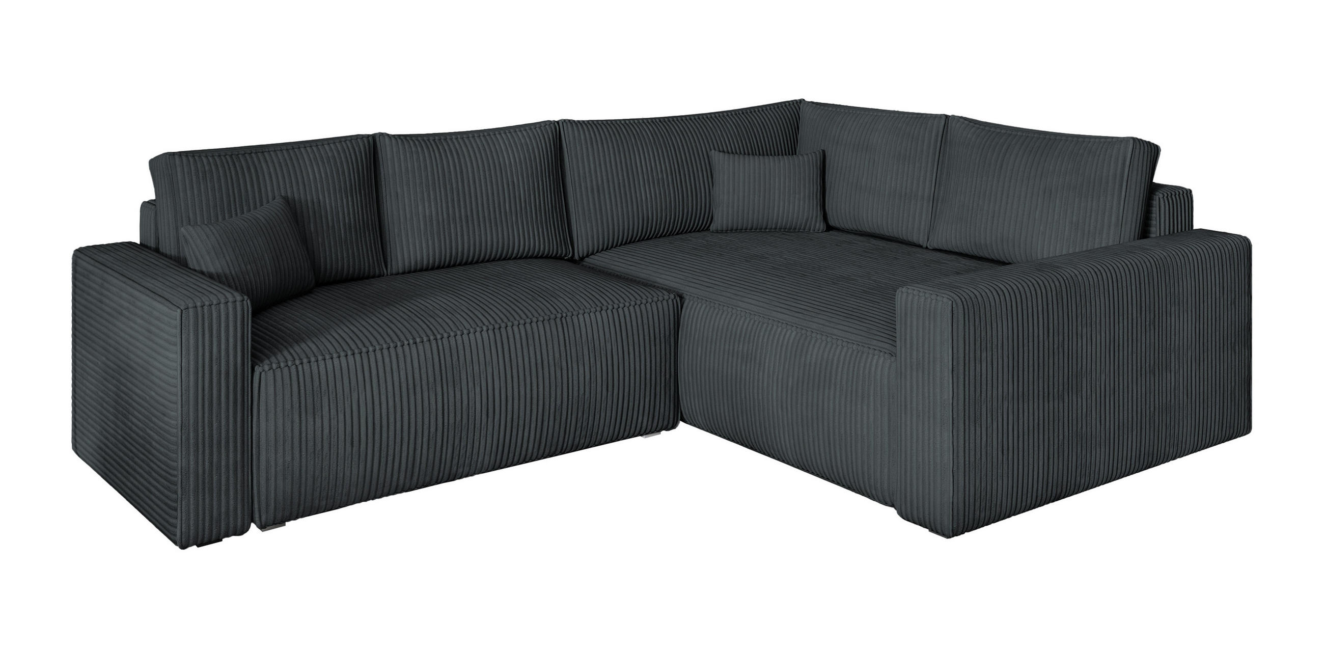 ROHOVÁ SEDAČKA ERONIS grafitová - šedá/grafitová, dřevo/textil (265/194cm) - MASSENO