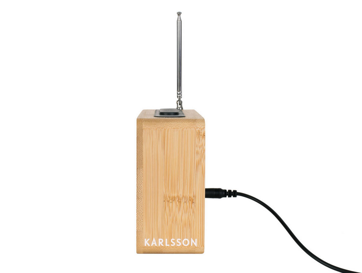 WECKER Retro Radio 7/16/10 cm - Naturfarben, Naturmaterialien (16/10/7cm) - Karlsson